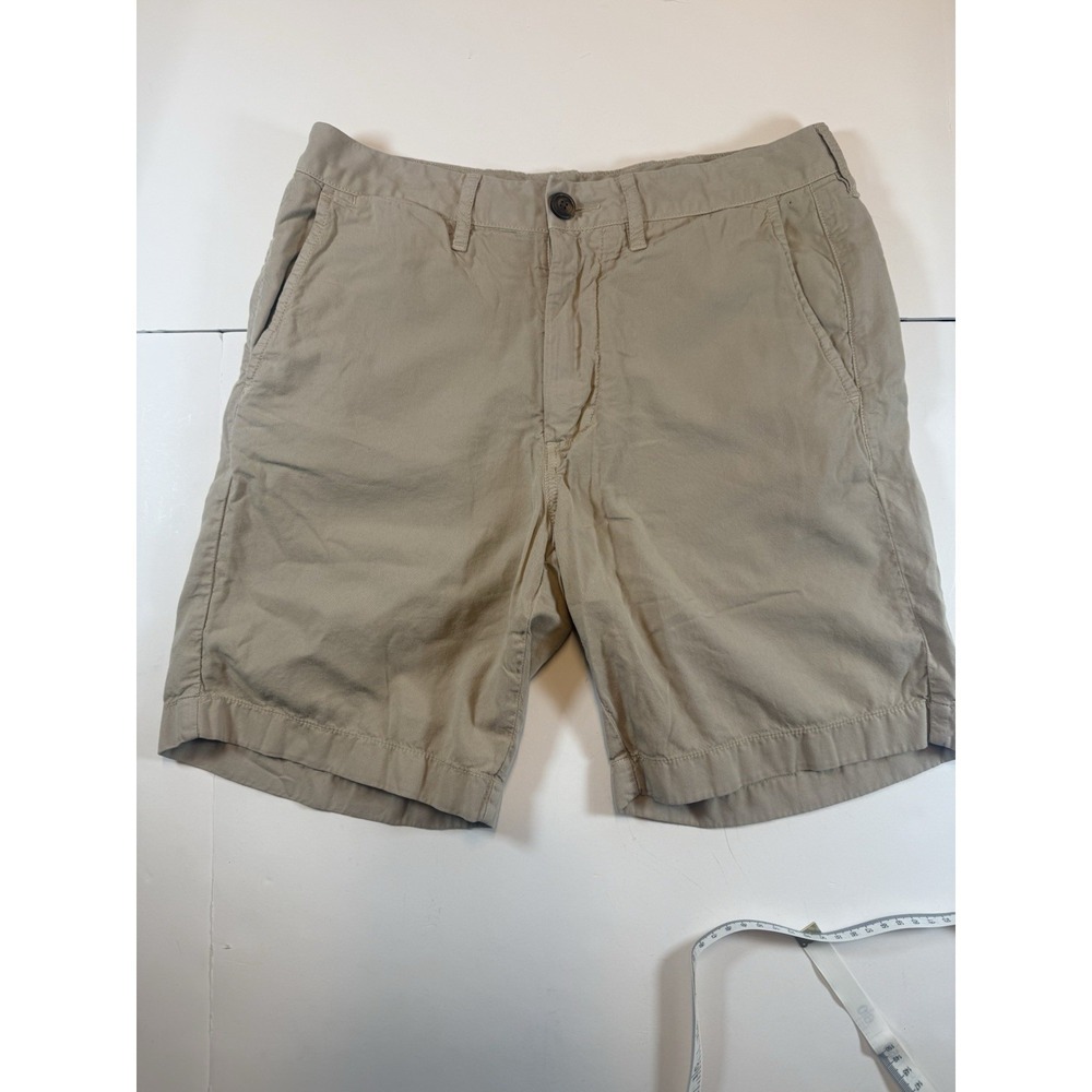 Faherty Brand Mens 28 Khaki Chino Shorts Beige Flat Front Casual Coastal Preppy‎